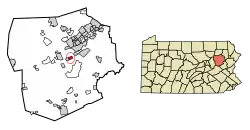 Location of Sugar Notch in Luzerne County, Pennsylvania.