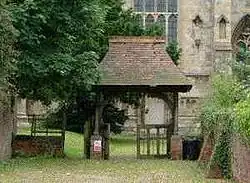 A traditional English lychgate