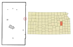 Location within Lyon County and Kansas
