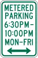 R7-22 Metered parking (times and days)