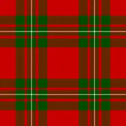 Split check – MacGregor red-and-green with a wide green band split into three to form a "square of squares", then laced with a white over-check.