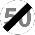 23a) — End of 50 km/h maximum speed limit
