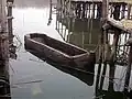 A kind of pirogue moored at the lakeside
