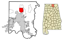 Location in Madison County and the state of Alabama