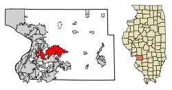 Location of Edwardsville in Madison County, Illinois.