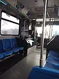 The inside of a Metro bus