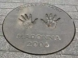 Madonna's handprints in concrete