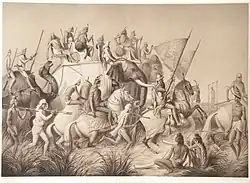 He sketches Sher Singh near Amritsar in March 1842.