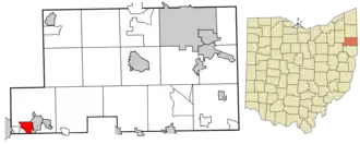 Location in Mahoning County, Ohio
