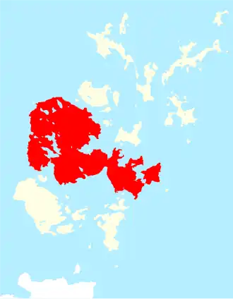 Map of Orkney with the Mainland highlighted