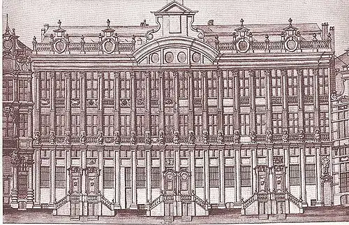 House of the Dukes of Brabant, 1729. Compare its uniformity to the other guildhalls.