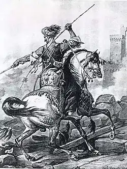 A Mamluk cavalryman, drawing by Carle Vernet, 1810