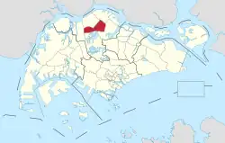 Location of Mandai in Singapore