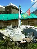 Mani stones & prayer flags. Gandhola Monastery. Lahaul.