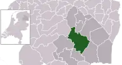 Highlighted position of Midden-Drenthe in a municipal map of Drenthe
