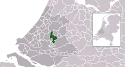 Highlighted position of Zuidplas in a municipal map of South Holland