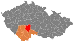 Location in the South Bohemian Region within the Czech Republic