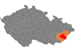 Location in the Zlín Region within the Czech Republic