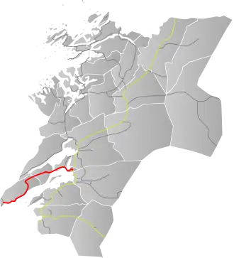 Map of northern Trøndleag county showing the location of Fv755.