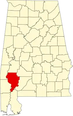 State map highlighting Clarke County