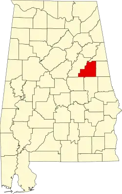 State map highlighting Clay County
