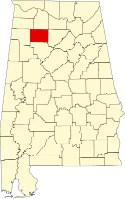 State map highlighting Winston County