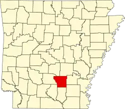 State map highlighting Cleveland County