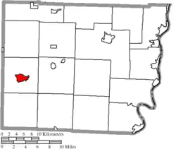 Location of Barnesville in Belmont County