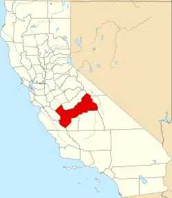 State map highlighting Fresno County