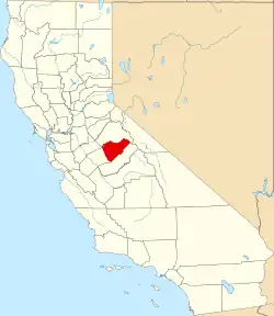 State map highlighting Mariposa County