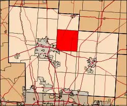 Location of Brown Township in Delaware County