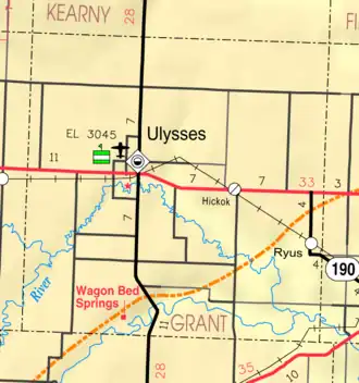 KDOT map of Grant County (legend)