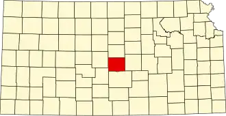 State map highlighting Rice County