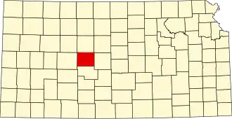 State map highlighting Rush County
