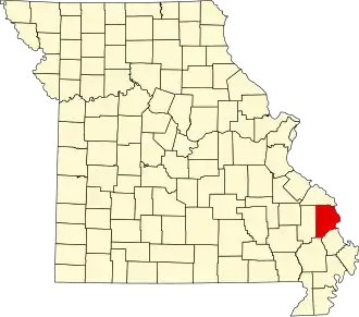 Location of Cape Girardeau, Missouri