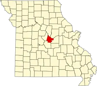 A state map highlighting Cole County in the middle part of the state.