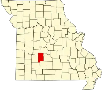 A state map highlighting Dallas County in the southwestern part of the state.