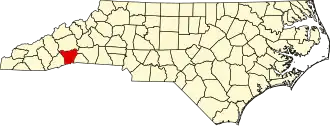 Map of North Carolina highlighting Henderson County