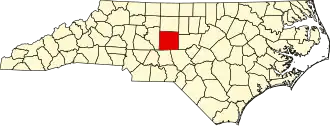 State map highlighting Randolph County