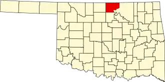State map highlighting Kay County