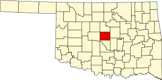 State map highlighting Oklahoma County