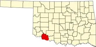 State map highlighting Tillman County