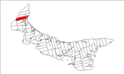Map of Prince Edward Island highlighting Lot 4
