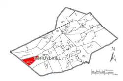 Map of Schuylkill County, Pennsylvania Highlighting Porter Township