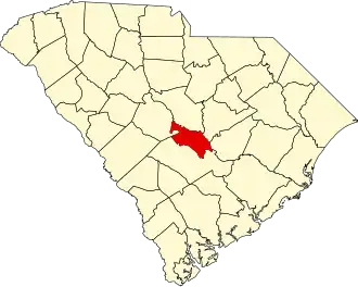 Map of South Carolina highlighting Calhoun County