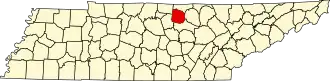 State map highlighting Jackson County