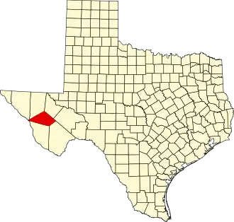 State map highlighting Jeff Davis County