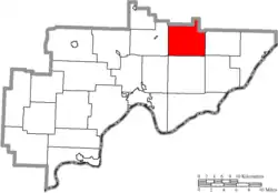 Location of Liberty Township in Washington County