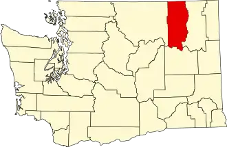 State map highlighting Ferry County