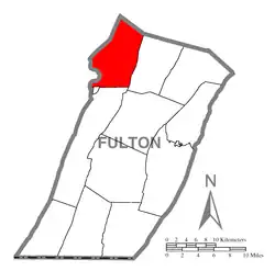 Location of Wells Township in Fulton County